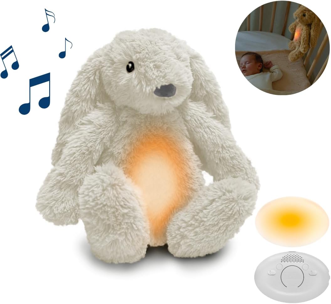 Zazu Peluches con ruido blanco Peluche Ro el conejo con luz y sonidos relajantes Blanco - Zazu ZA-RO-03