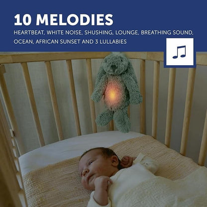 Zazu Peluches con ruido blanco Peluche Ro el conejo con luz y sonidos relajantes Verde - Zazu ZA-RO-02