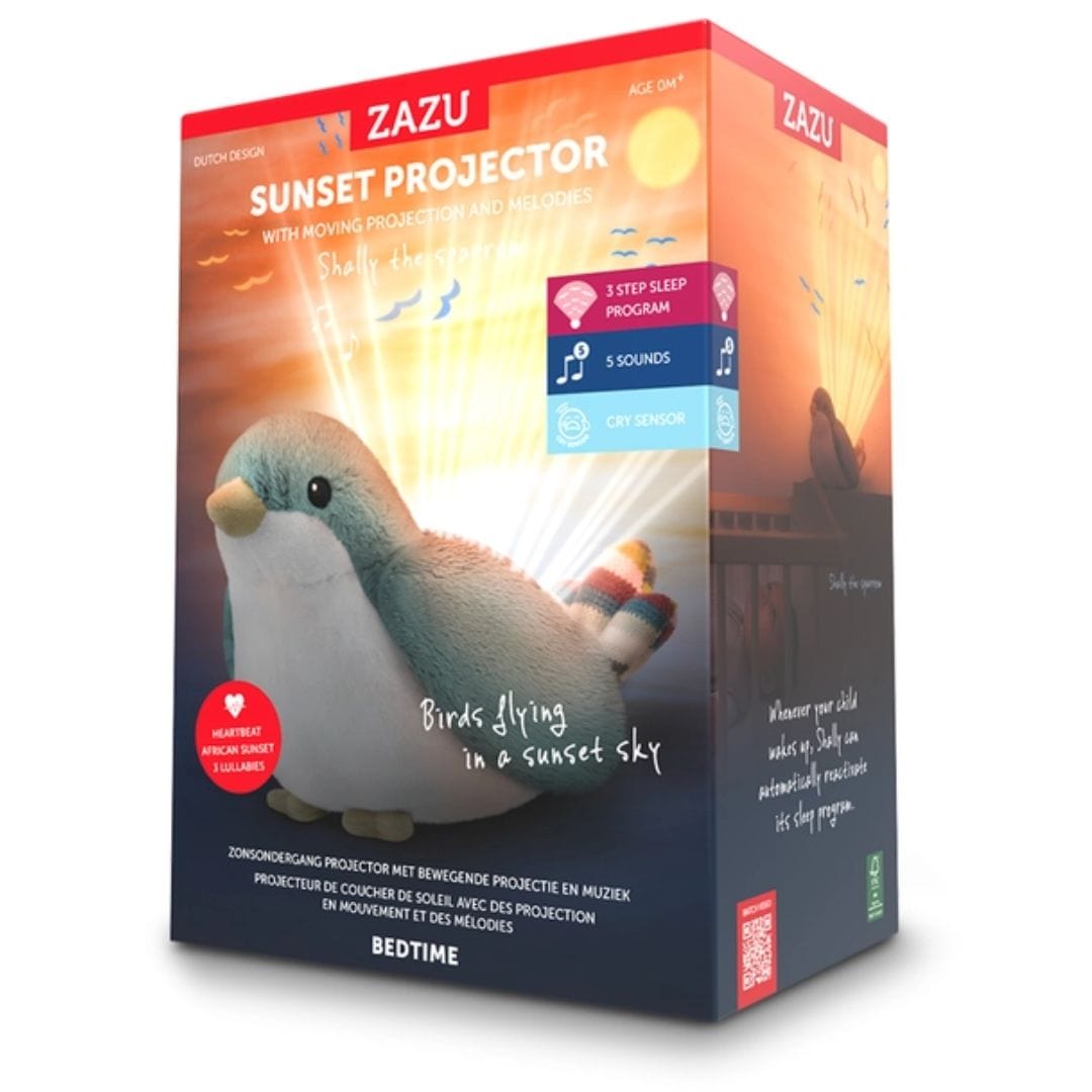 zazu Peluches con ruido blanco Peluche Shally el gorrión con proyección y sonidos relajantes - Zazu ZA-SHALLY-01