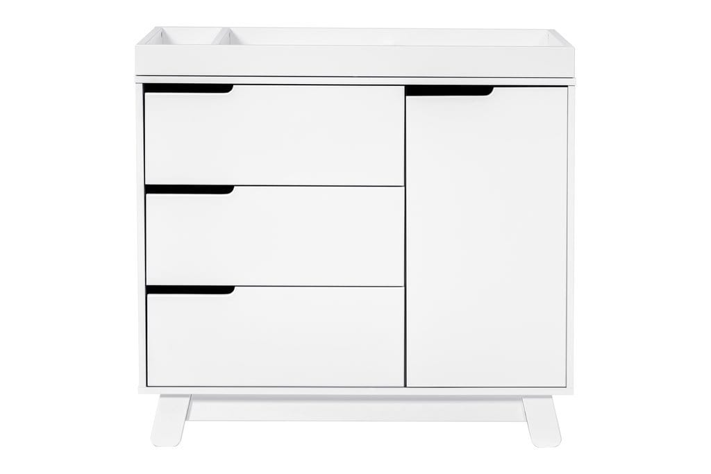 Babyletto mudadores Cómoda Mudador Hudson con 3 cajones y bandeja removible Babyletto Blanco M4223W