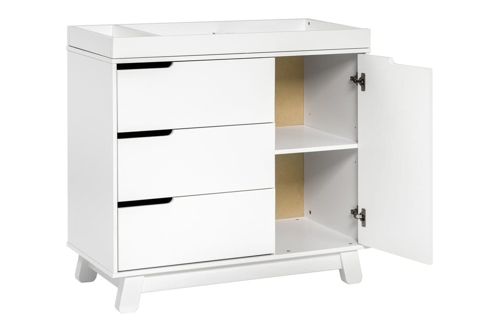 Babyletto mudadores Cómoda Mudador Hudson con 3 cajones y bandeja removible Babyletto Blanco M4223W