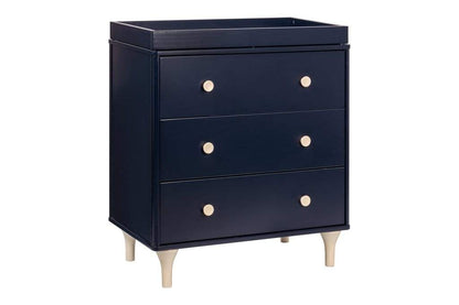 Babyletto mudadores Cómoda Mudador Lolly con 3 cajones y bandeja removible Babyletto Navy/Natural M9023VNX