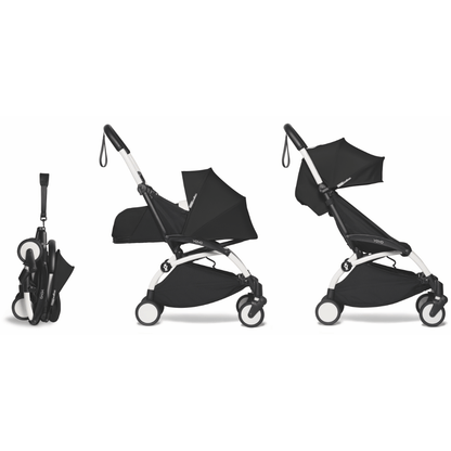 Babyzen Coche Coche YOYO2 0+ y 6+ Negro - Frame Blanco BBB0+