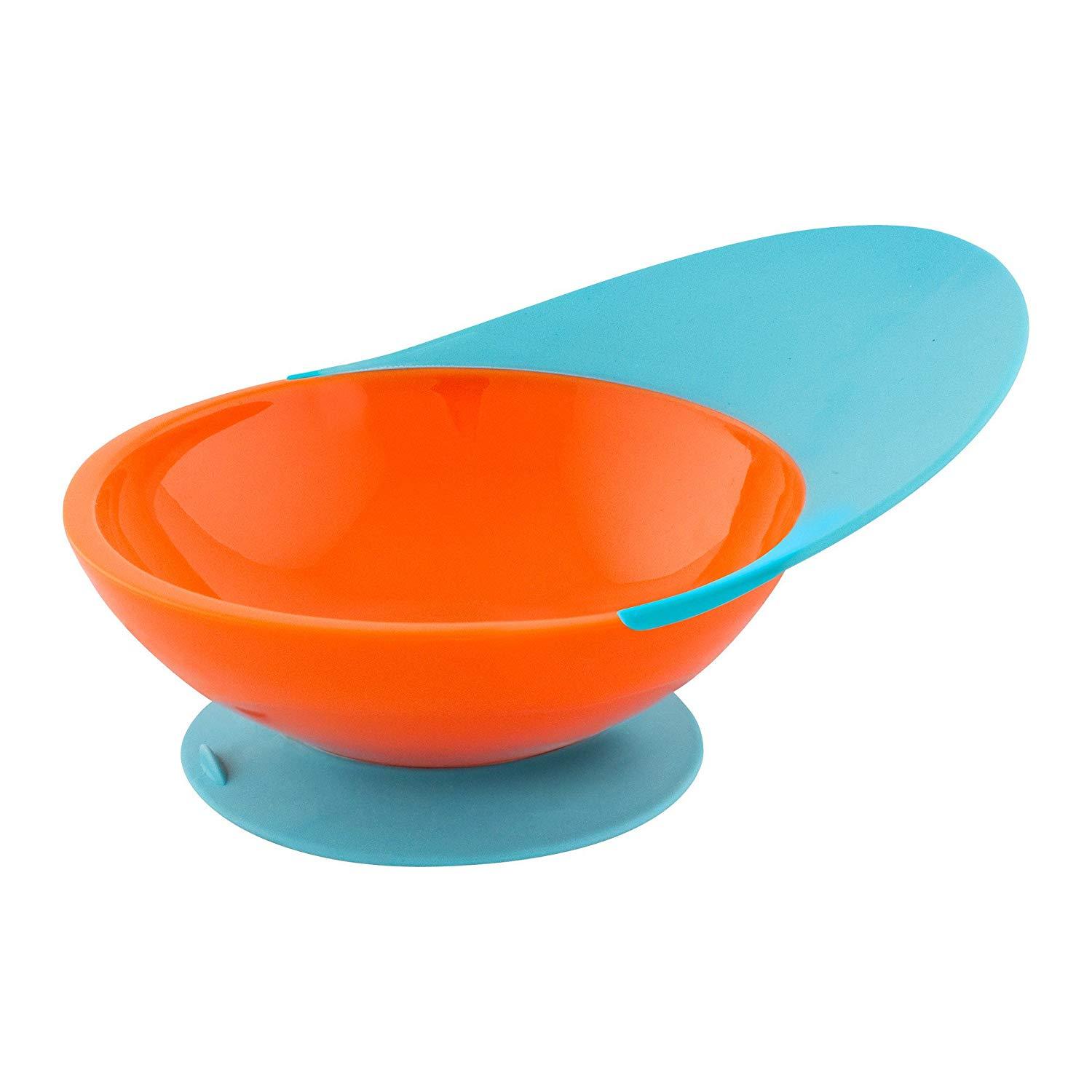Boon Accesorios bebé Catch Bowl Plato con Ventosa Boon - Naranja/Celeste 1490820628931