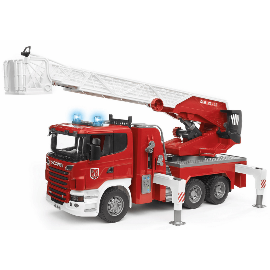 BRUDER Transportes Camión de bomberos SCANIA serie R con bomba de agua 03590  - Escala 1:16- BRUDER BRU03590