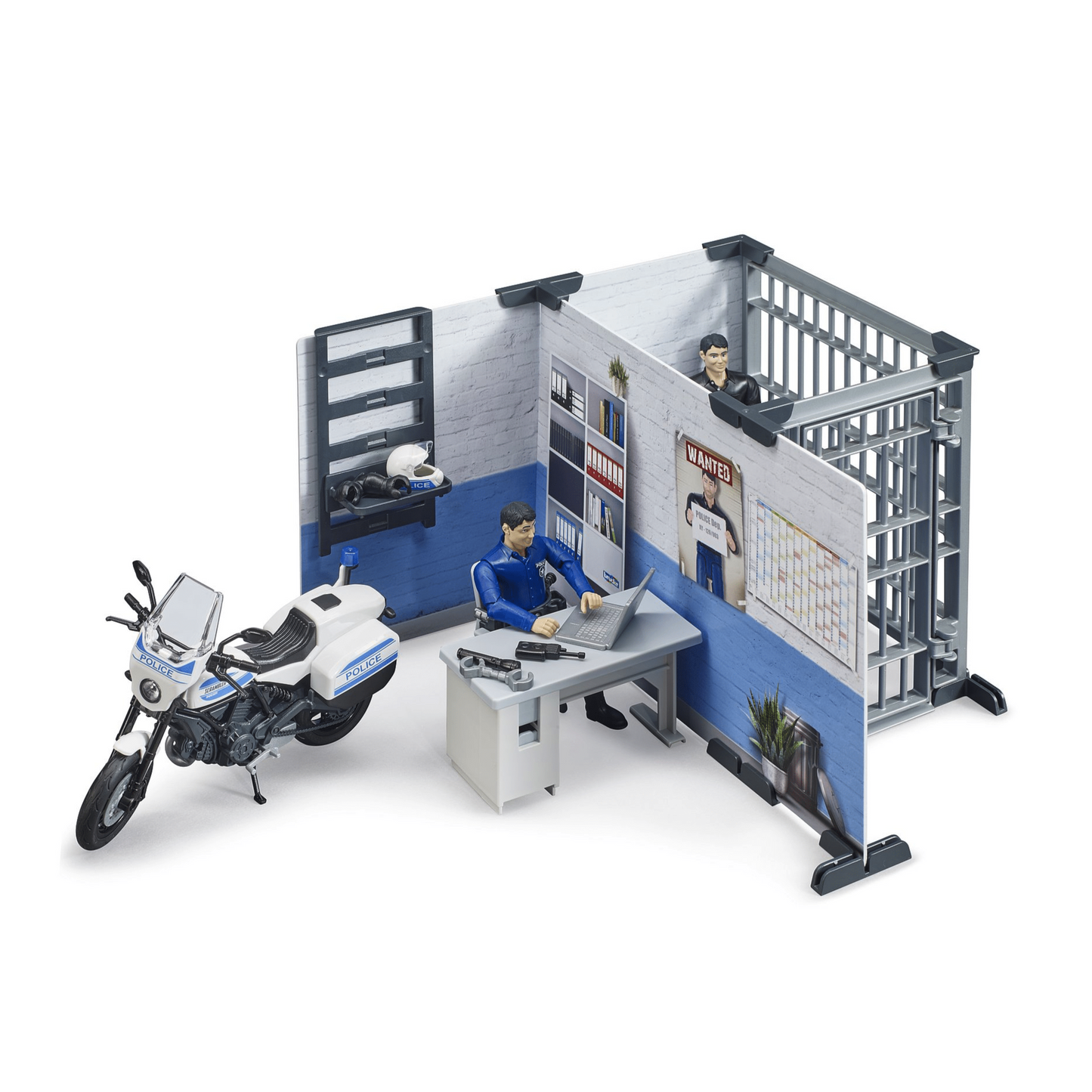 BRUDER Transportes Estación de Policía y moto - BRUDER