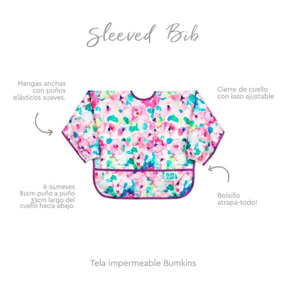 BUMKINS Alimentación y Lactancia Babero manga larga Watercolor BKSUKB32