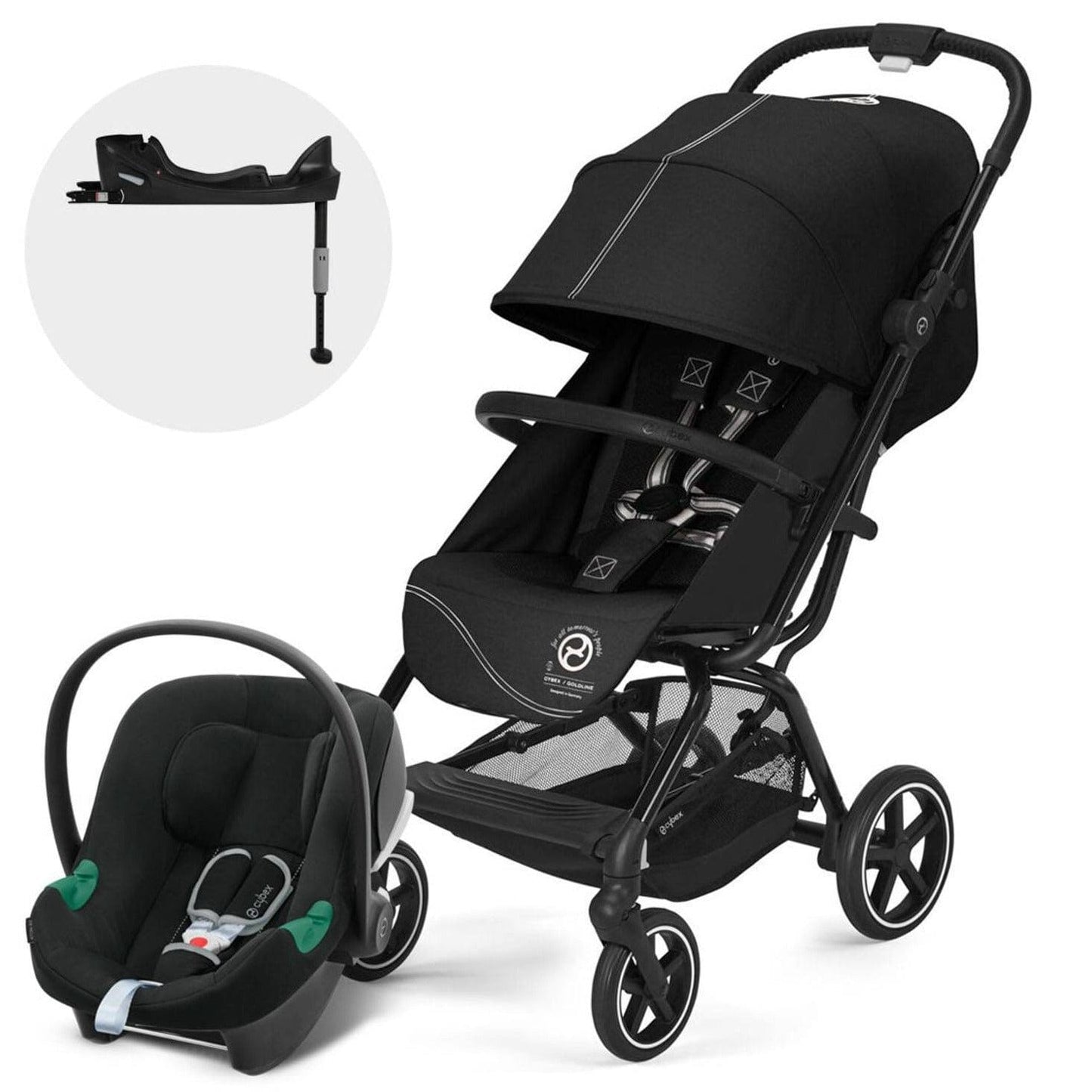 Cybex Coche Travel System Coche Eezy S Plus BLK M.Black + Silla Aton B2 CBX1662077483619
