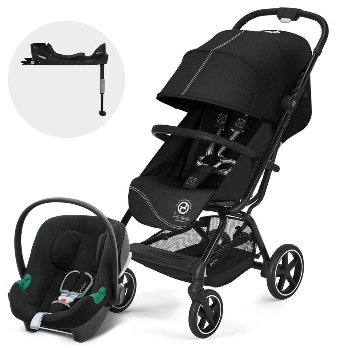 Cybex Coche Travel System Coche Eezy S Plus BLK M.Black + Silla Aton B2 CBX1662077483619