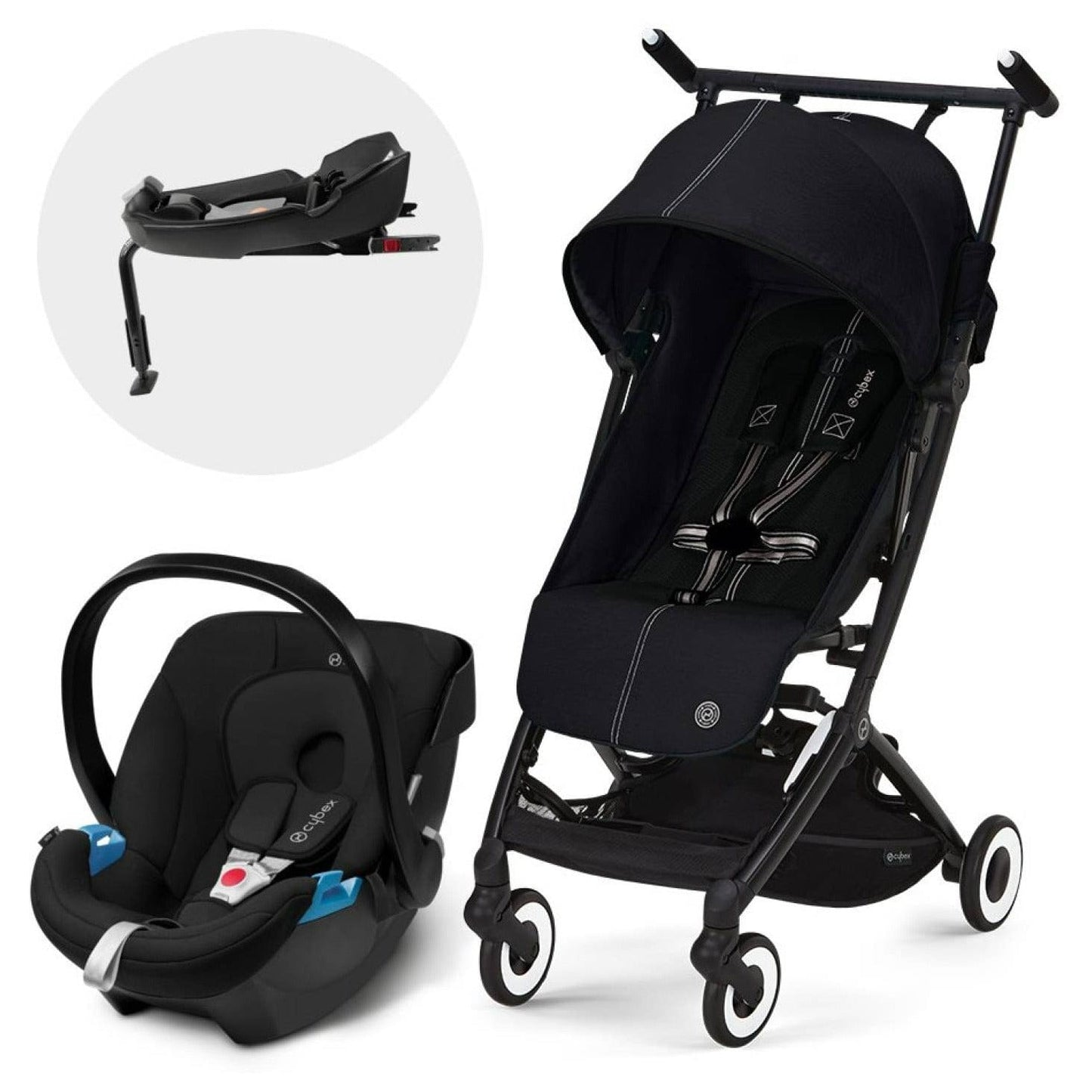 Cybex Coche Travel System Coche Libelle Moon Black + Aton + Base CBX1649696289192
