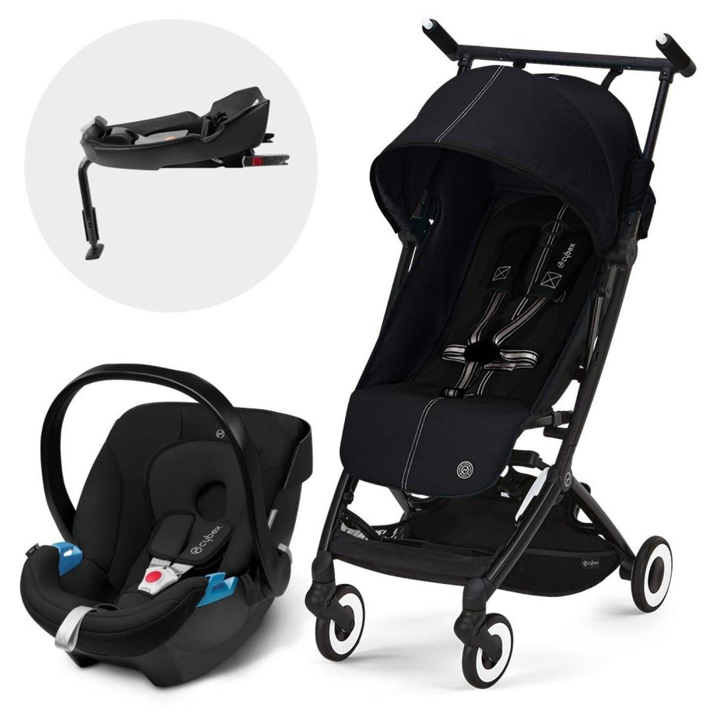 Cybex Coche Travel System Coche Libelle Moon Black + Aton + Base CBX1649696289192