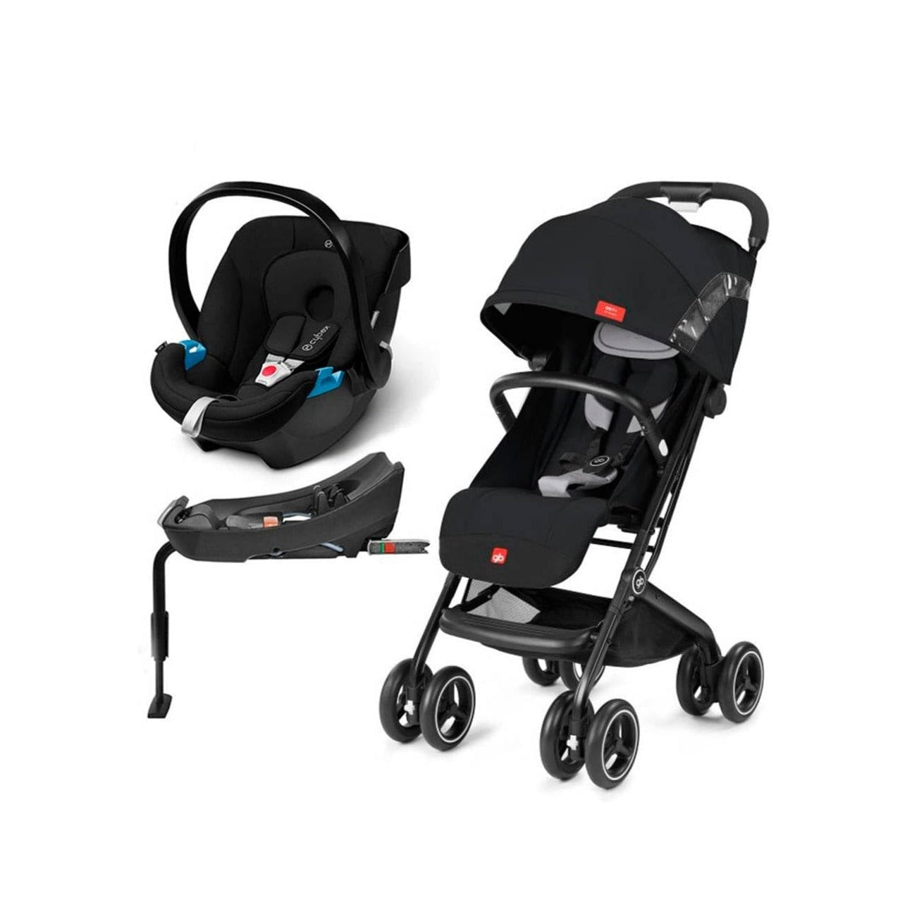 Cybex Coche Travel System Coche Qbit Plus AT Velvet Black+Aton+Base GB1616420006033