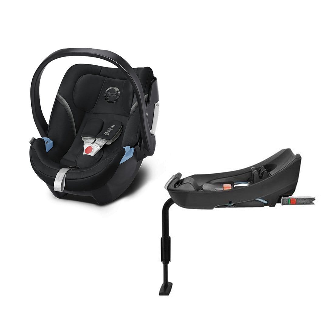 Cybex Seguridad Silla para Auto Nido Aton 5 Deep Black + Base para Auto CBX520000225