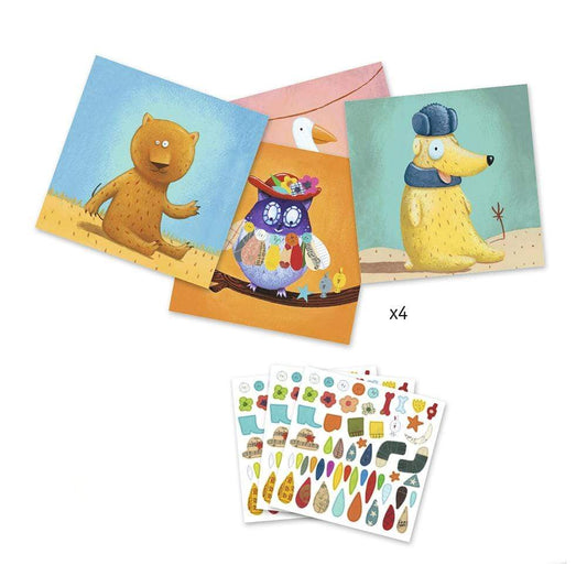 Design By Djeco Arte y Manualidades +3 Set de Creatividad: Vistiendo Animales DJ08932