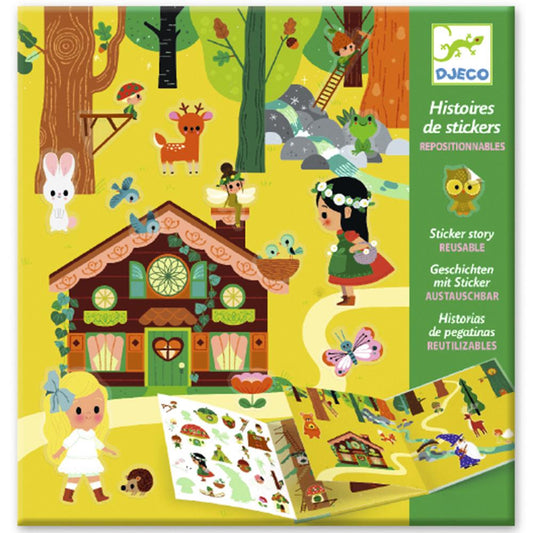 Design By Djeco Arte y Manualidades +4 Historias con Stickers - El Bosque Mágico DJ08956