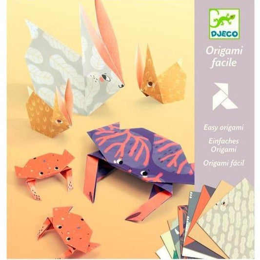 Design By Djeco Arte y Manualidades Crea con Papeles - Origami Familia Animal DJ08759