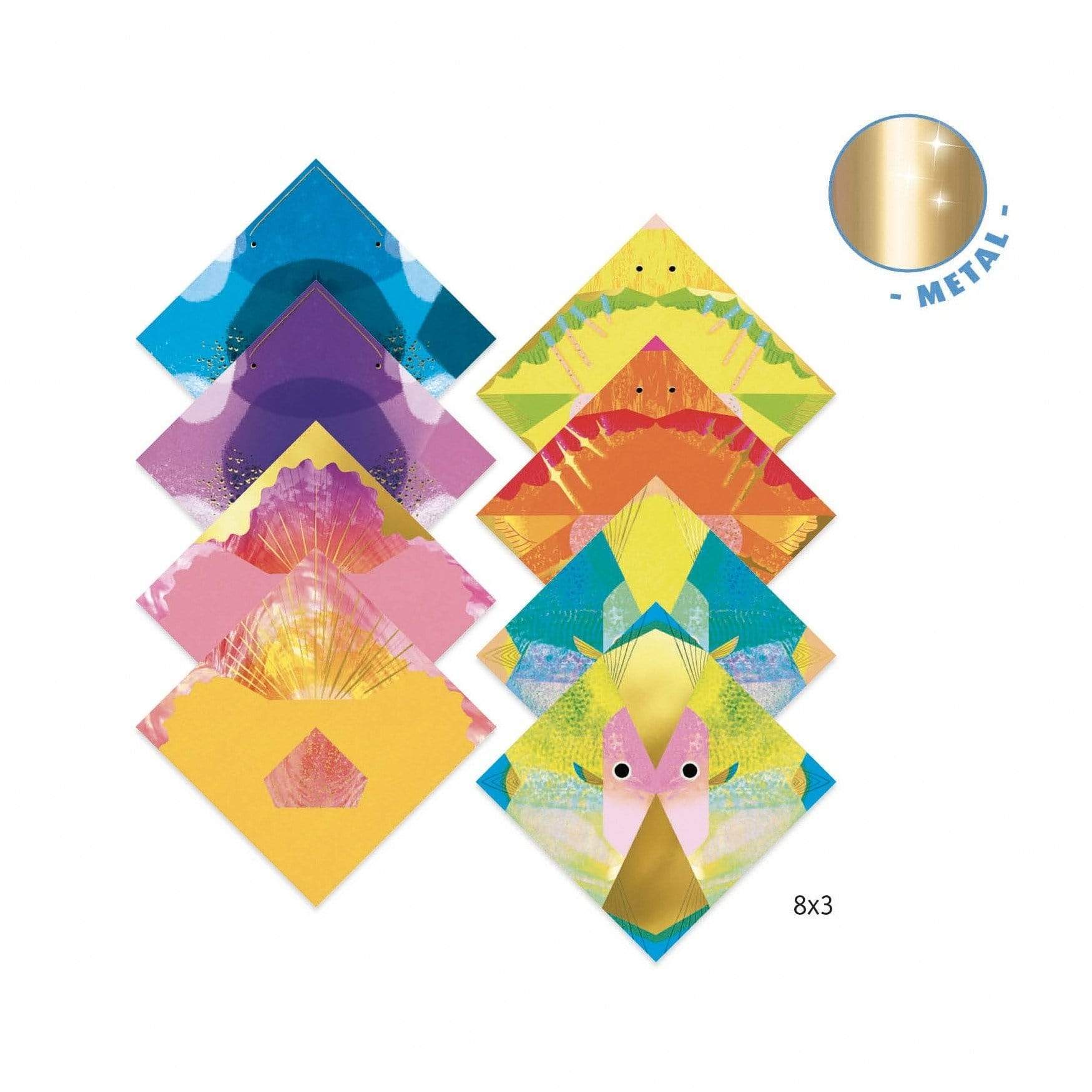 Design By Djeco Arte y Manualidades Set de Origami Animales Marinos DJ08755