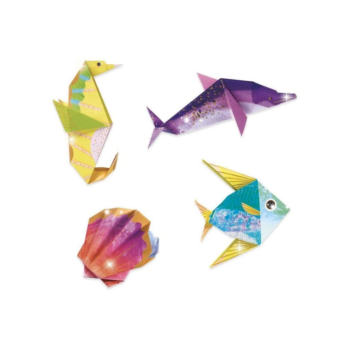 Design By Djeco Arte y Manualidades Set de Origami Animales Marinos DJ08755