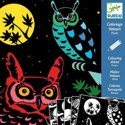 Design By Djeco Arte y Manualidades Tarjetas Bosque de terciopelo para colorear DJ09623