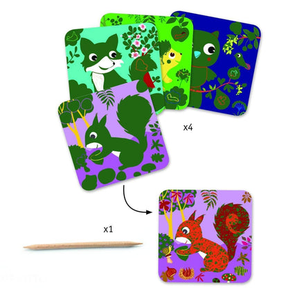 Design By Djeco Arte y Manualidades Tarjetas para rascar Animales DJ09093