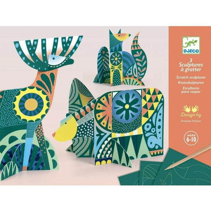 Design By Djeco Arte y Manualidades Tarjetas Para Rascar - Esculturas DJ09708