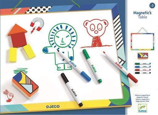 DJECO Arte y Manualidades +3 Pizarra de Dibujo Madera Magnética Portatil - Djeco DJ03140