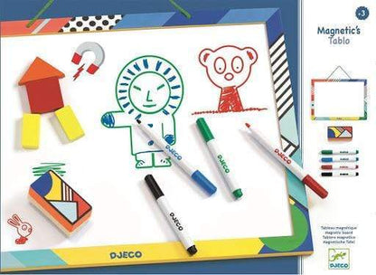 DJECO Arte y Manualidades +3 Pizarra de Dibujo Madera Magnética Portatil - Djeco DJ03140