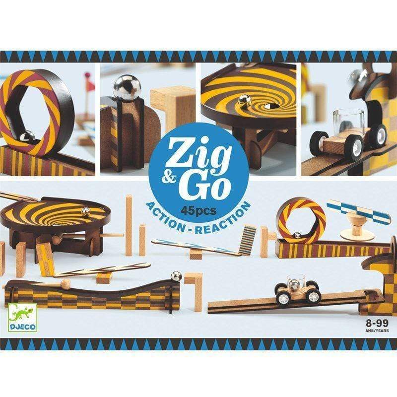 DJECO Bloques y Construcción +5 Juego de acción y reacción Zig and Go 45 piezas - Djeco DJ05643