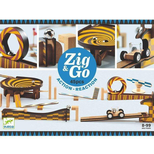 DJECO Bloques y Construcción +5 Juego de acción y reacción Zig and Go 45 piezas - Djeco DJ05643