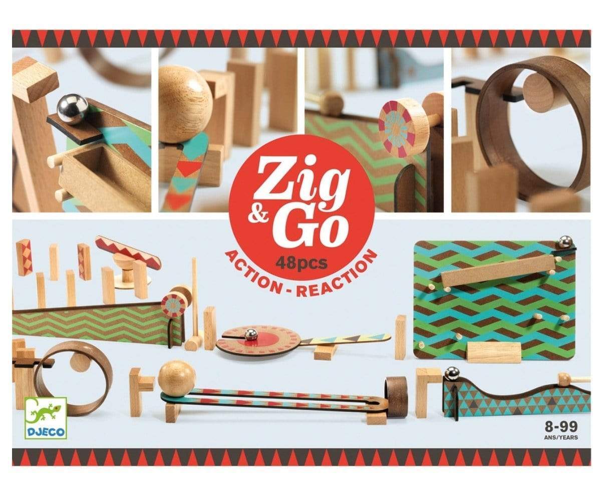 DJECO Bloques y Construcción Construcción ZIG & GO de 48 piezas DJ05644