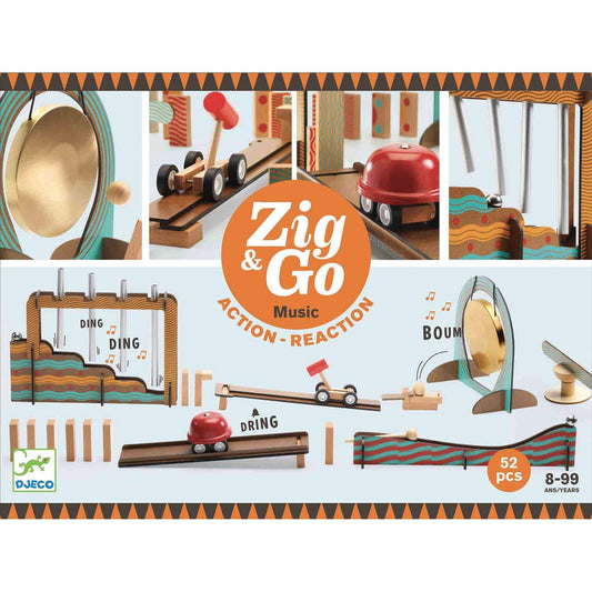 DJECO Bloques y Construcción Juego de acción y reacción Zig and Go Music 52 piezas - Djeco DJ05645