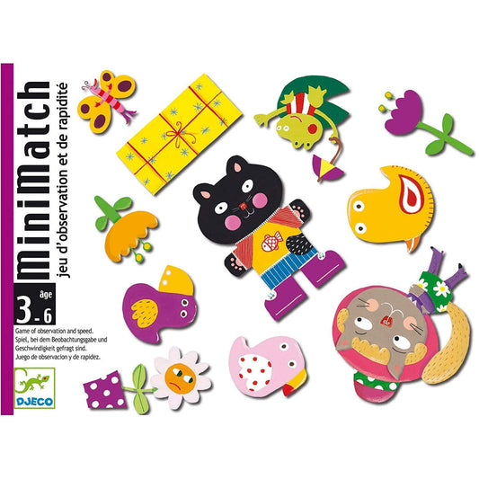 DJECO Juegos de mesa +3 Juego de Cartas Mini match DJ05175