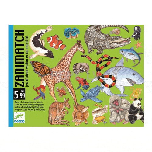 DJECO Juegos de mesa +5 Juego de Cartas Zanimatch DJ05153