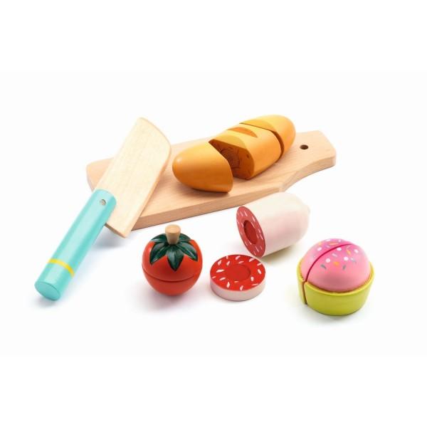 DJECO Juegos de roles +3 Juego de Comida para Cortar DJ06529