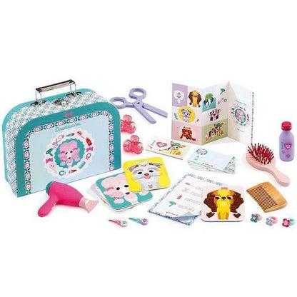 DJECO Juegos de roles +3 Maletín  con kit de belleza para perros DJ06556
