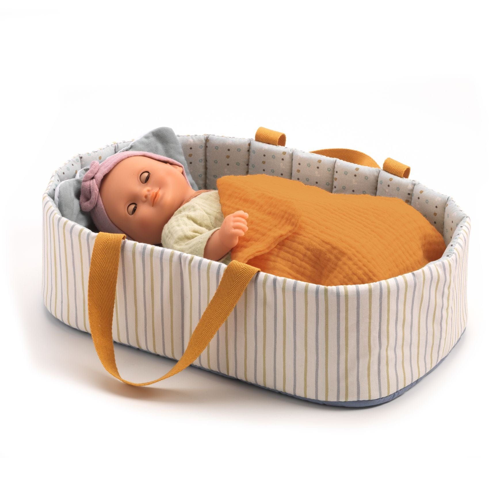 DJECO Juegos de roles Bassinet para muñecas Pomea Blue Lines
