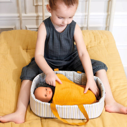 DJECO Juegos de roles Bassinet para muñecas Pomea Blue Lines