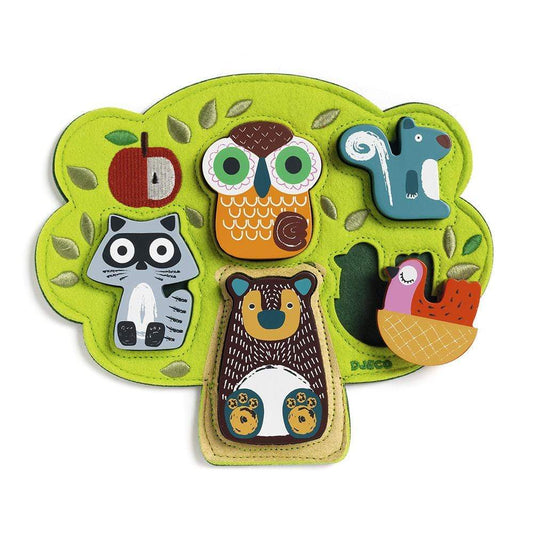 DJECO Puzzles y encajes +1 Puzzle Madera Relieve Oski DJ01039