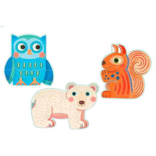 DJECO Puzzles y encajes +2 Puzzles Progresivos en el Bosque DJ07143