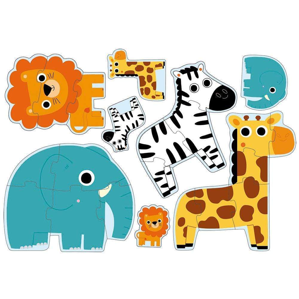 DJECO Puzzles y encajes +2 Puzzles Progresivos en la Jungla DJ07135
