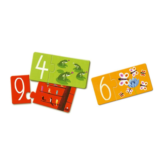 DJECO Puzzles y encajes +3 Puzzle Educativo Números DJ08151