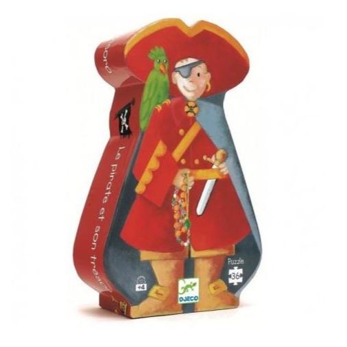 DJECO Puzzles y encajes +3 Puzzle El Pirata y su Tesoro 36 piezas DJ07220