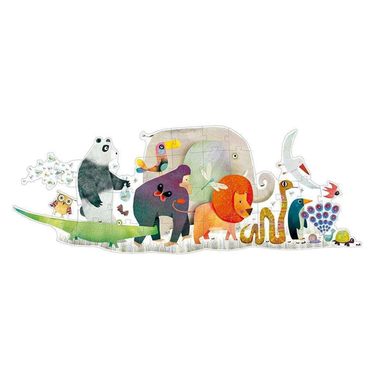 DJECO Puzzles y encajes +3 Puzzle Gigante Desfile de Animales DJ07171