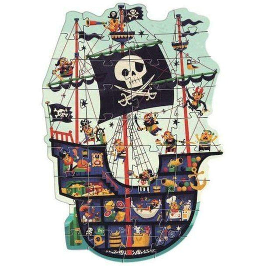 DJECO Puzzles y encajes +3 Puzzle Gigante el barco pirata 36 piezas- Djeco DJ07129