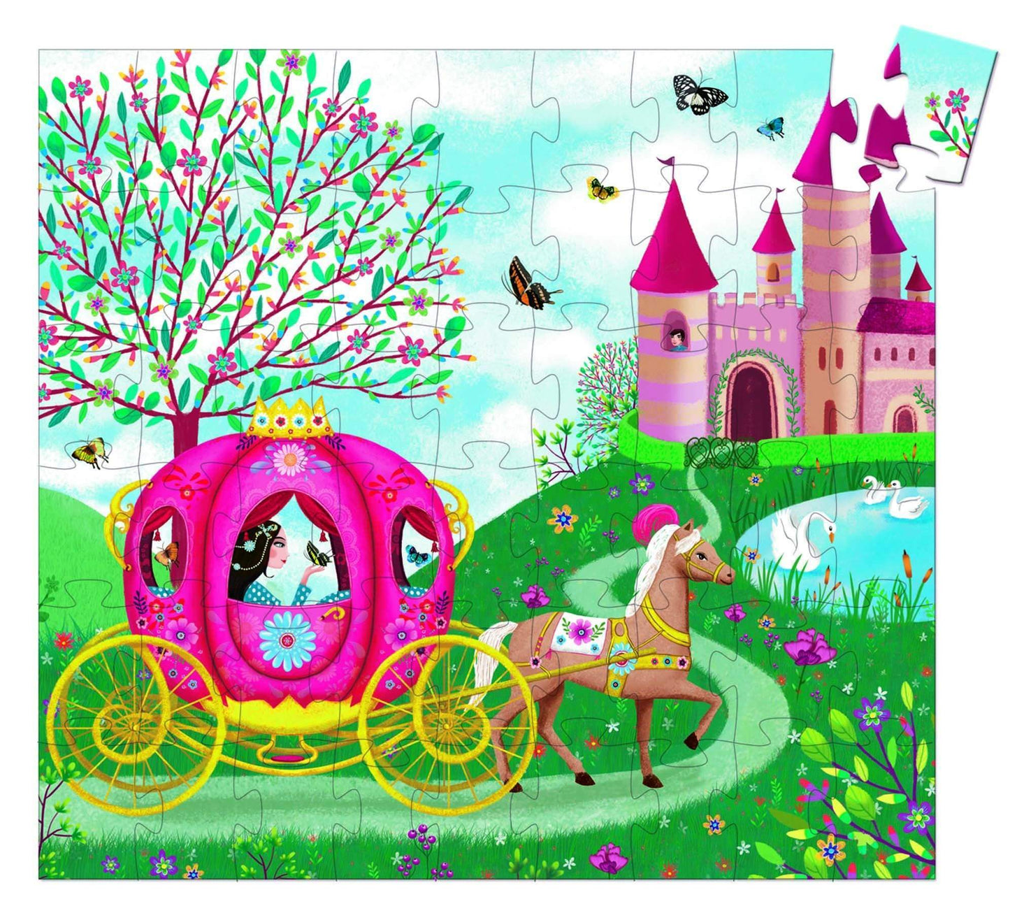 DJECO Puzzles y encajes +5 Puzzle Carruaje Elise 54 piezas DJ07254