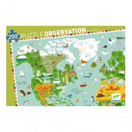 DJECO Puzzles y encajes +5 Puzzle Observación Al rededor del mundo DJ07412