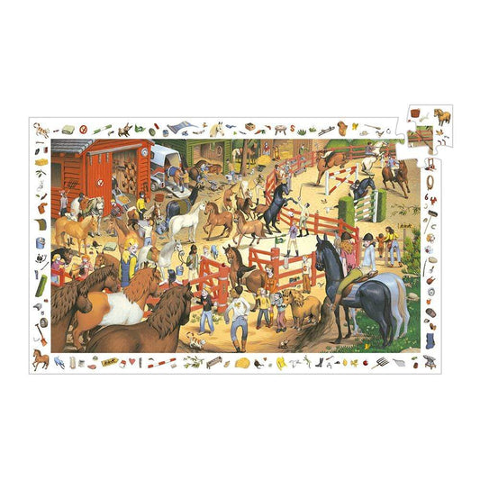 DJECO Puzzles y encajes +5 Puzzle Observación Caballos 200 piezas DJ07454