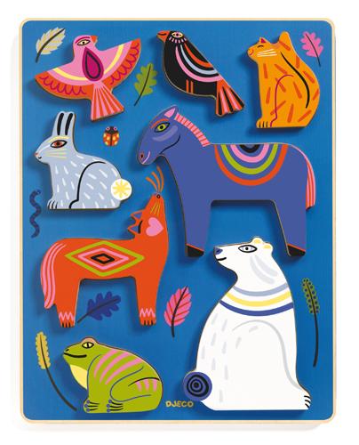DJECO Puzzles y encajes Puzzle de animales Nora & Co DJ01065
