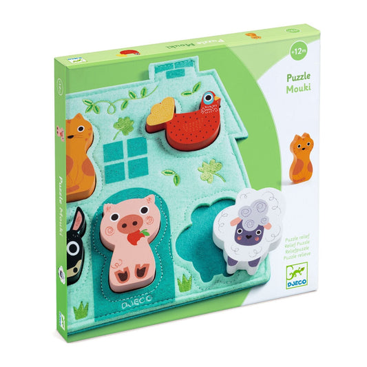 DJECO Puzzles y encajes Puzzle de encaje de madera Mouki