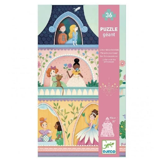 DJECO Puzzles y encajes Puzzle Gigante la torre de la princesa 36 piezas DJ07130